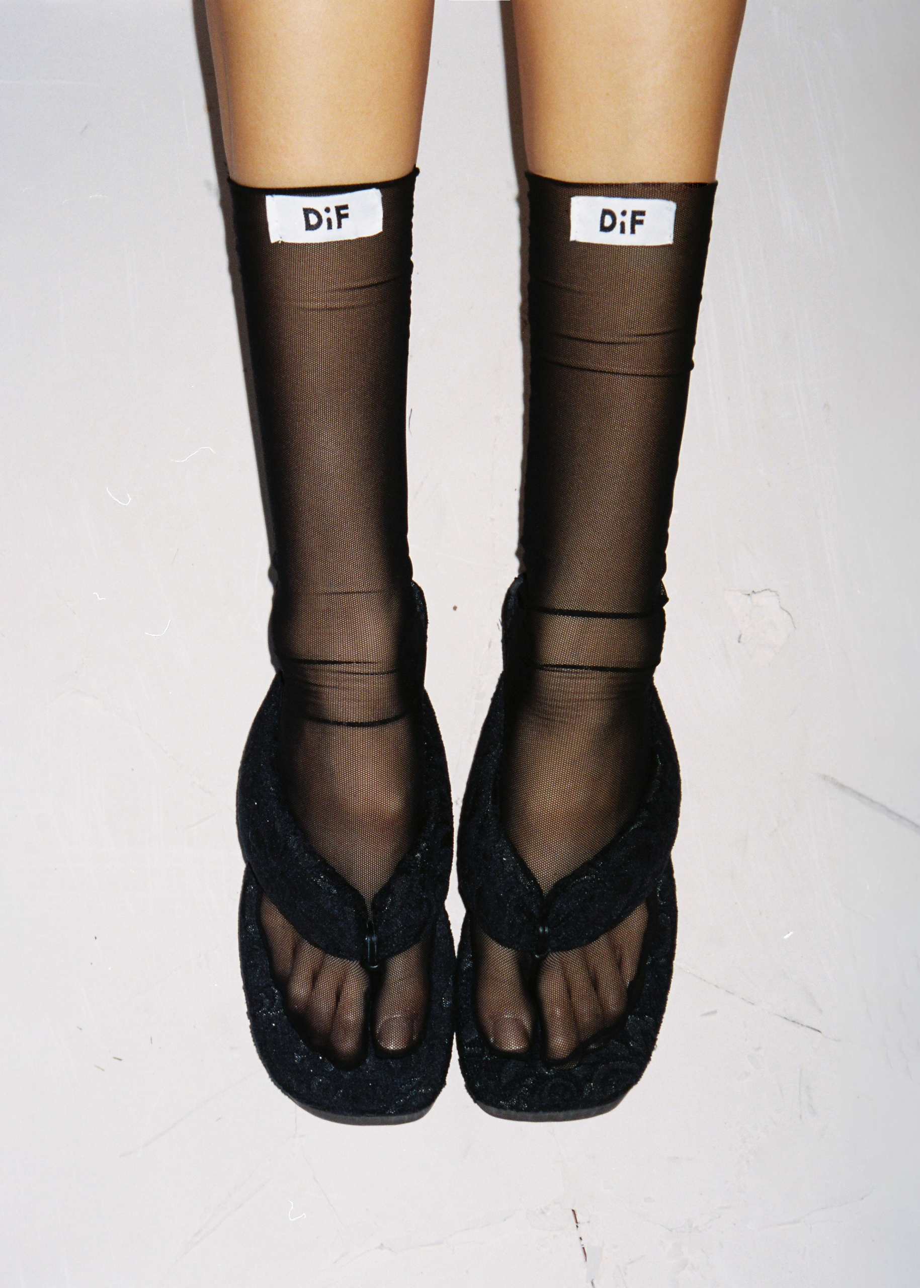 Black Tabi Mesh Tights